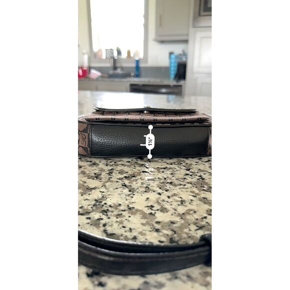 Brighton Crossbody‎ Womens Heart Canvas Leather Crossbody Brown Black - Picture 14 of 16